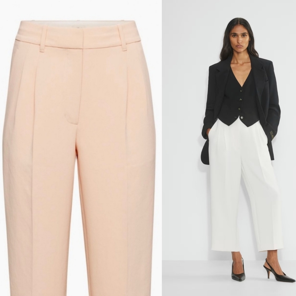 Aritzia Wilfred The Effortless Pant Cropped - Crepette  Color Coral BlushS Sz 14